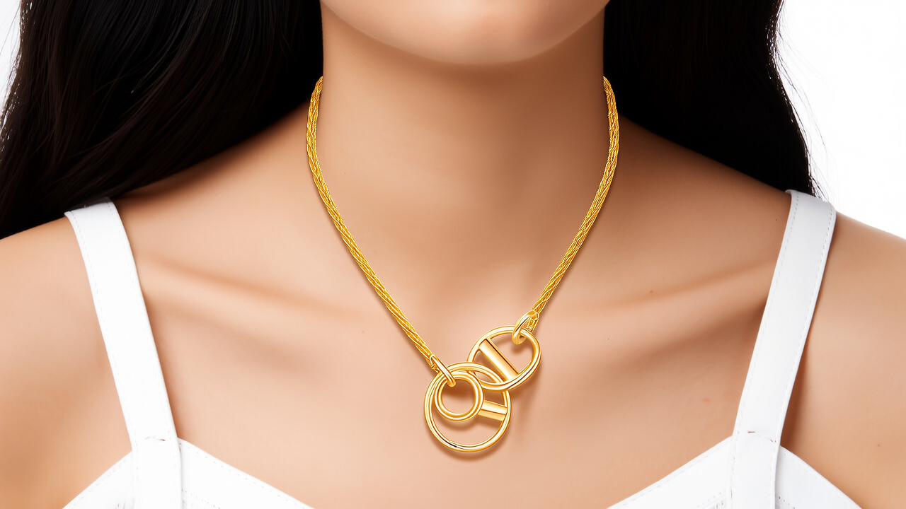 双色金项链图片