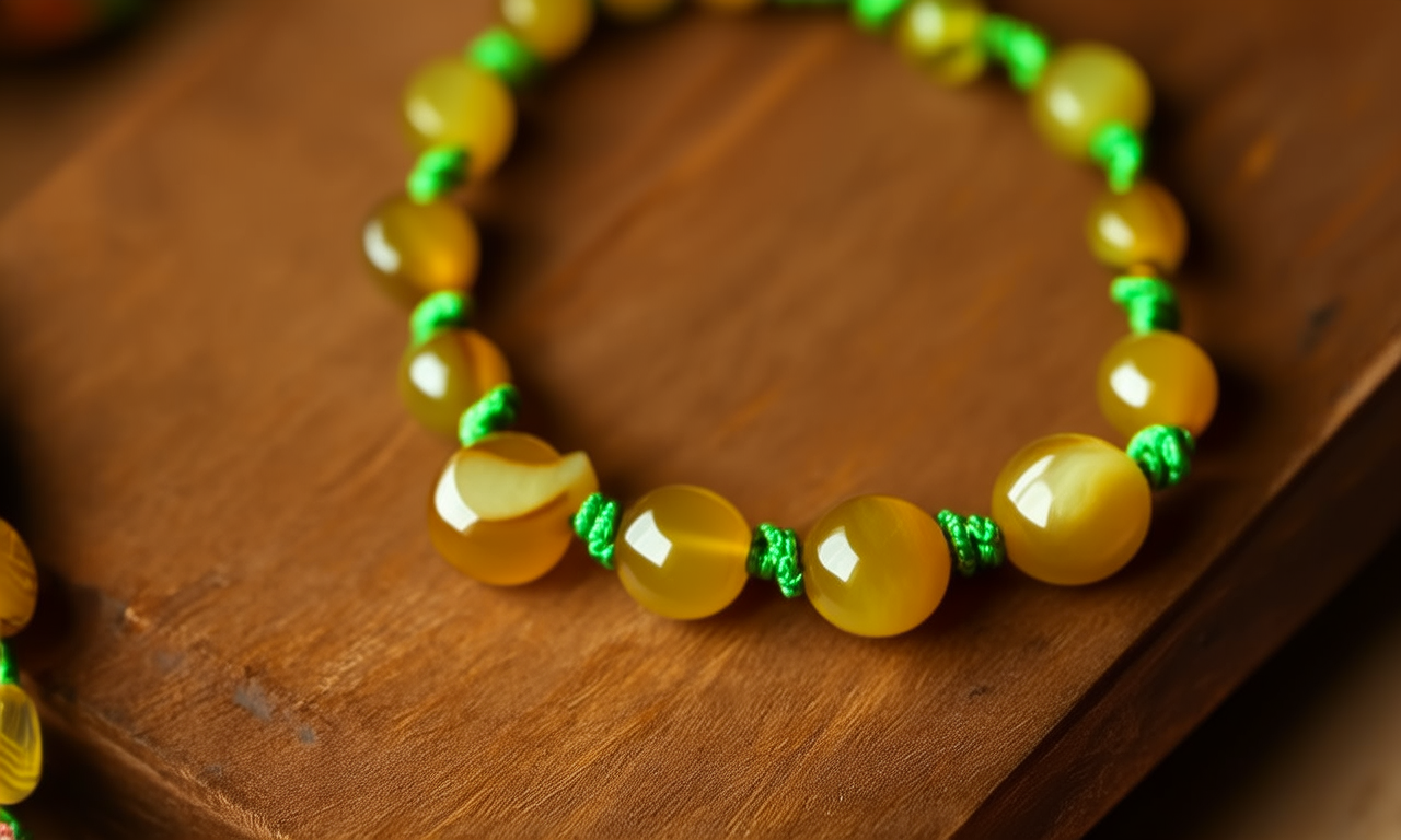 黄金玛瑙手链图片