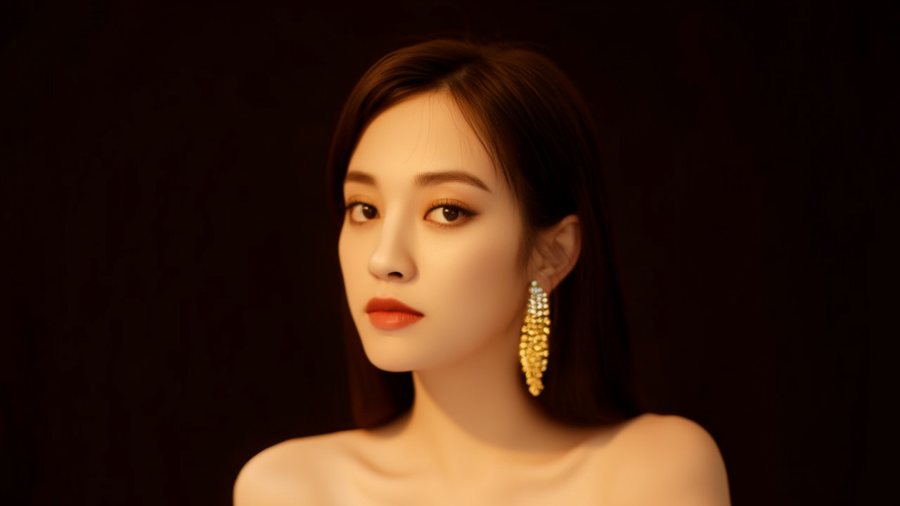 黄金耳环长款图片