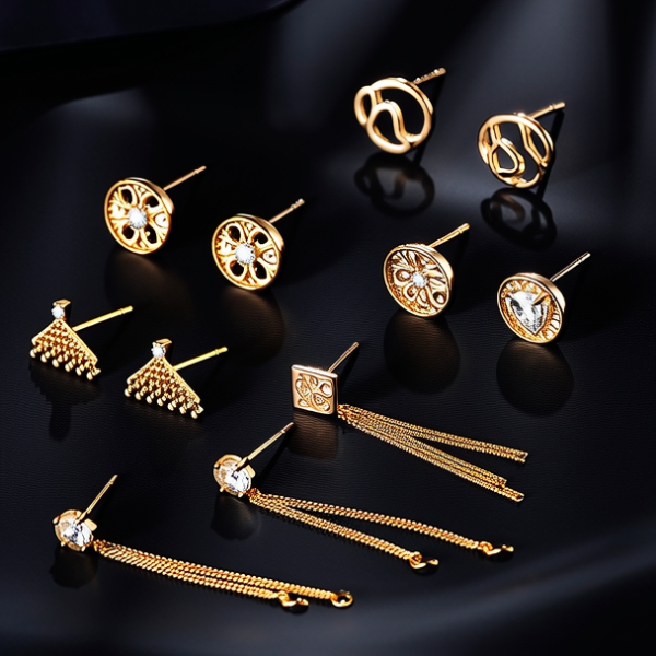 好看金耳钉图片大全